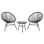 Black Rattan 3 Piece Patio Set | Miami