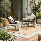 Black Rattan 3 Piece Patio Set | Miami