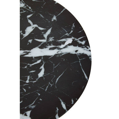 Black Marble Effect Top Side Table with Luxe Gold Metal Base | Avola