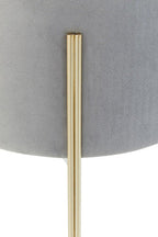 Round Grey Velvet Stool | Hayes