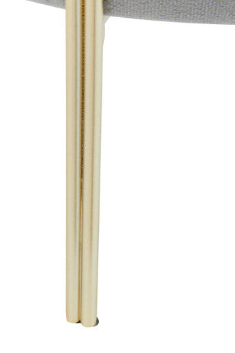 Round Grey Velvet Stool | Hayes