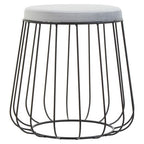 Hayes Grey Velvet  Stool with Black Frame