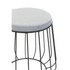Hayes Grey Velvet  Stool with Black Frame