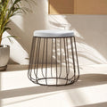 Hayes Grey Velvet  Stool with Black Frame