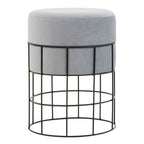 Cage Frame Velvet Stool | Hayes