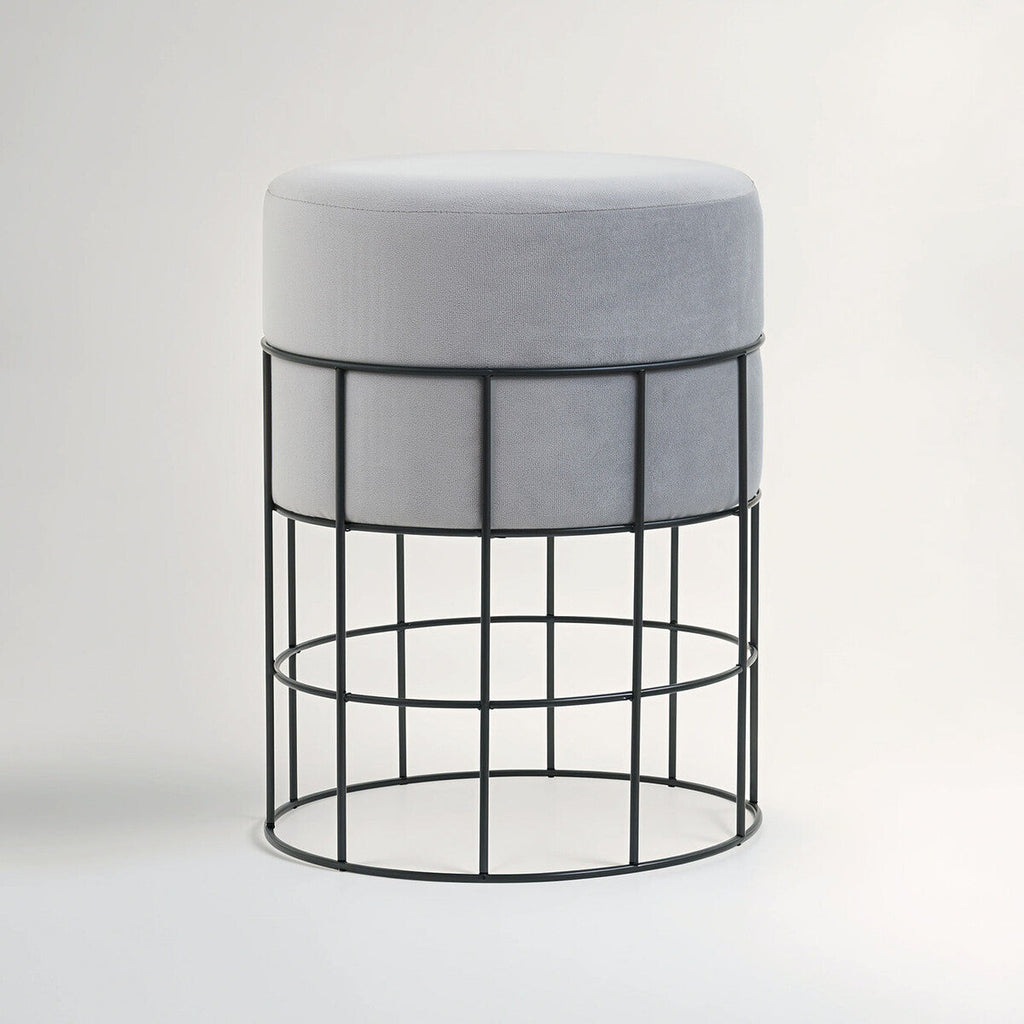 Cage Frame Velvet Stool | Hayes