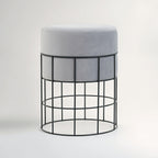 Cage Frame Velvet Stool | Hayes