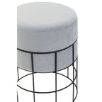 Cage Frame Velvet Stool | Hayes