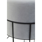 Cage Frame Velvet Stool | Hayes