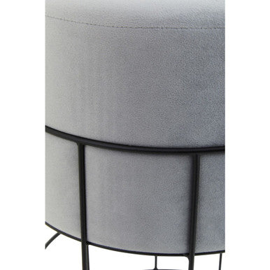 Cage Frame Velvet Stool | Hayes