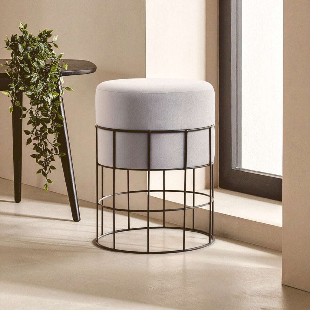 Cage Frame Velvet Stool | Hayes