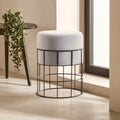 Cage Frame Velvet Stool | Hayes