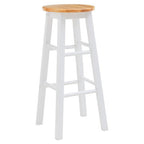White and Natural Wooden Kitchen or Bar Stool | Chester