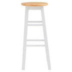 White and Natural Wooden Kitchen or Bar Stool | Chester