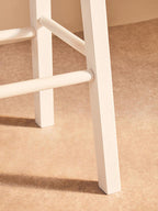 White and Natural Wooden Kitchen or Bar Stool | Chester