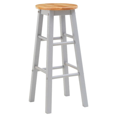 Natural and Grey Wood Bar or Kitchen Stool | Chester