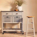 Natural and Grey Wood Bar or Kitchen Stool | Chester