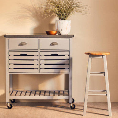 Natural and Grey Wood Bar or Kitchen Stool | Chester