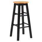 Black and Natural Wood Kitchen or Bar Stool | Chester