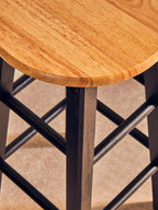 Black and Natural Wood Kitchen or Bar Stool | Chester
