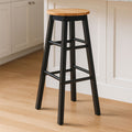 Black and Natural Wood Kitchen or Bar Stool | Chester