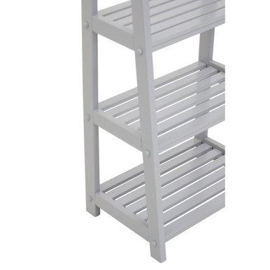 Grey Wood Four Tier Shelf Unit | Chester