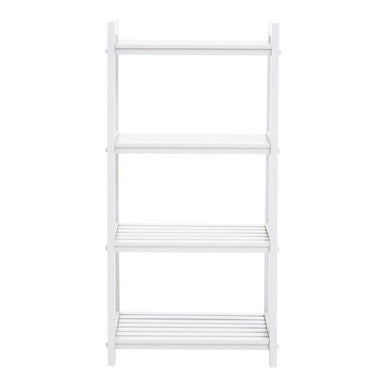 White Wood Four Tier Shelf Unit | Chester