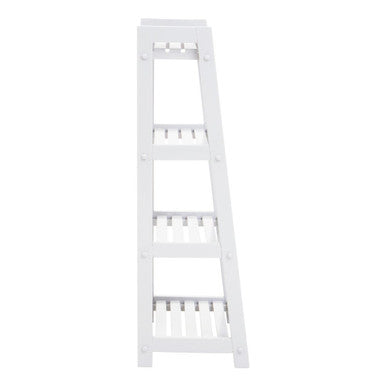 White Wood Four Tier Shelf Unit | Chester
