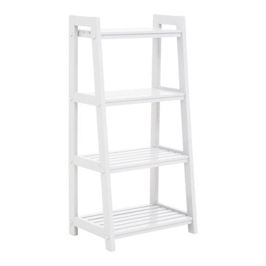 White Wood Four Tier Shelf Unit | Chester