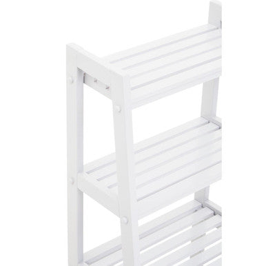 White Wood Four Tier Shelf Unit | Chester