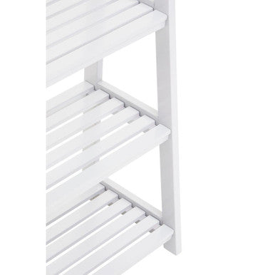 White Wood Four Tier Shelf Unit | Chester