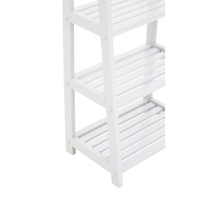 White Wood Four Tier Shelf Unit | Chester