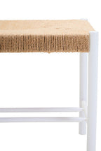 Small Natural Rope and White Wood Bench | Bandar