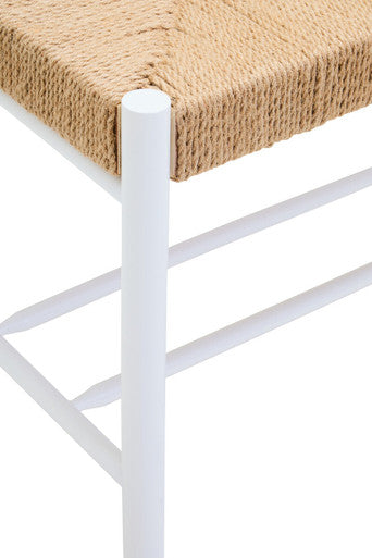Small Natural Rope and White Wood Bench | Bandar