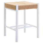 Natural Rope and White Wood Stool | Bandar