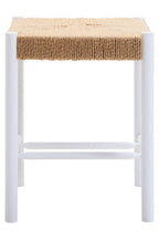 Natural Rope and White Wood Stool | Bandar