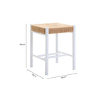 Natural Rope and White Wood Stool | Bandar