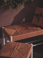 Natural Rope and White Wood Stool | Bandar