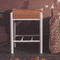 Natural Rope and White Wood Stool | Bandar