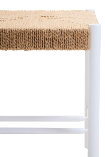 Natural Rope and White Wood Stool | Bandar