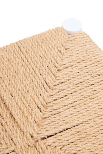Natural Rope and White Wood Stool | Bandar