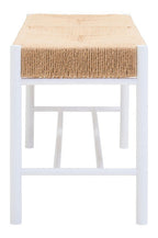 Large Natural Rope and White Wood Bench | Bandar