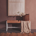 Large Natural Rope and White Wood Bench | Bandar
