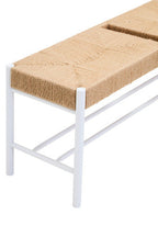 Large Natural Rope and White Wood Bench | Bandar