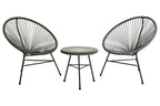 Grey 3 Piece Rattan Patio Set | Miami