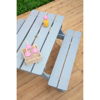 Grey Finish Wood Kids Picnic Bench | Brighton