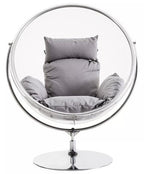 Clear Swing Chair with Grey Cushions | Goa