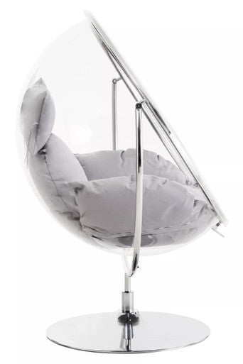 Clear Swing Chair with Grey Cushions | Goa