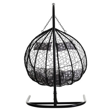 Black Rattan Effect Double Hanging Chair | Goa