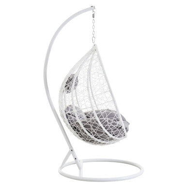 White Rattan Effect Hanging Chair | Goa
